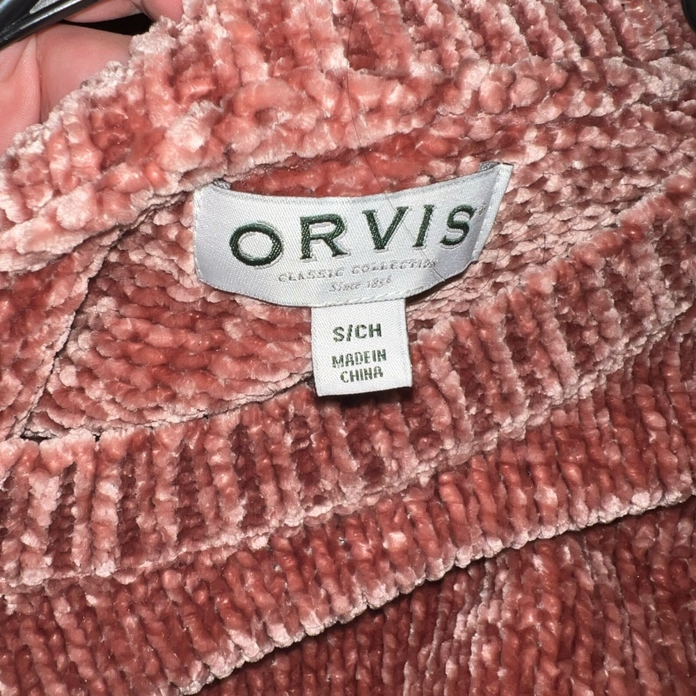 Orvis pink sweater